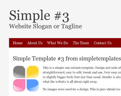Simple Template 3 Screenshot